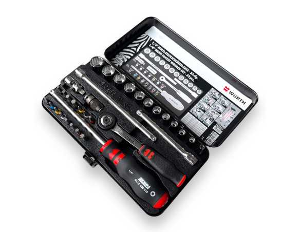 1/4" Wurth Multi socket set, 33 pcs.