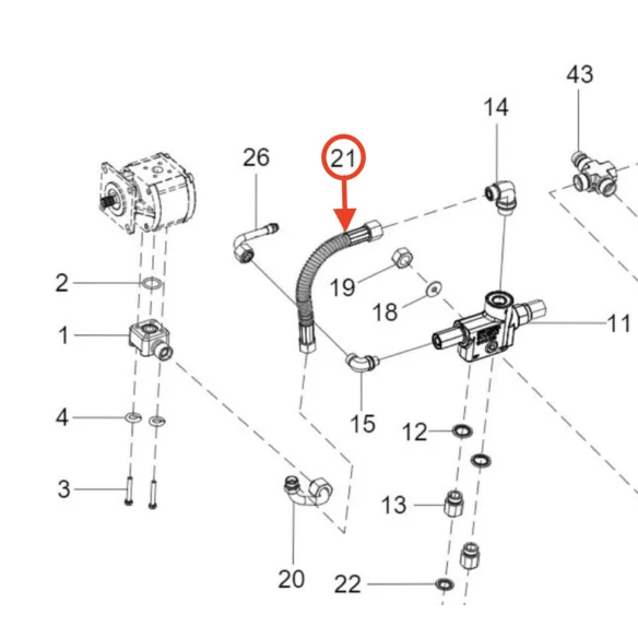 Hydraulic pipe Solis 300212581B